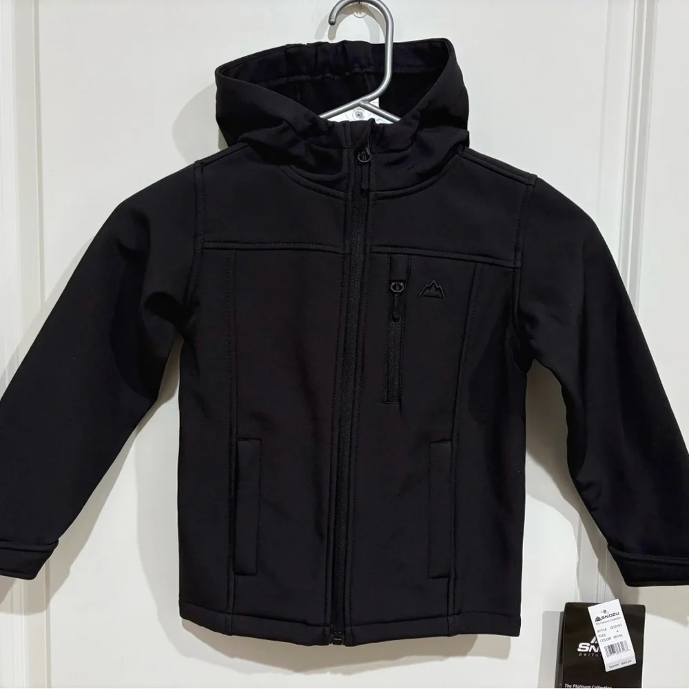 NWT Toddler Boy's Snozu Black Performance Jacket Size 4T‎ Winter Coat Hooded